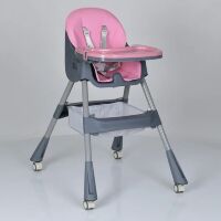 Стільчик для годування Bambi M 5722 з кошиком на роликах Рожевий