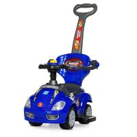 Дитяча машинка каталка-толокар Bambi 2 в 1 M 4205-4 батьківська ручка музика синій**