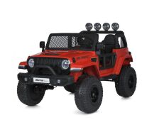 Дитячий двомісний електромобіль Джип M 5780EBLR-3 Jeep 4 мотора, шкіряне сидіння, світло, червоний