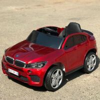 Дитячий електромобіль Машина M 4299EBLRS-3 BMW чотири мотори, шкіряне сидіння, MP3, USB, світло, червоний фарбований