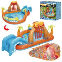 Дитячий надувний басейн Ігровий центр BESTWAY 53069 Лагуна з гіркою і фонтаном. Є кульки**