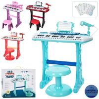 Дитячий синтезатор піаніно 883A-BEF зі стільчиком на 37 клавіш з мікрофоном, 4 кольори
