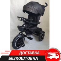Дитячий триколісний велосипед коляска EL CAMINO ME 1193 MODENA Black з фарою чорний