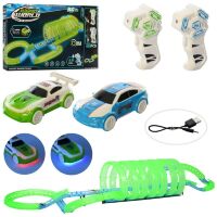 Автотрек траса гоночний трек 6688-614 світиться в темряві на радіоуправлінні з машинками / 85 деталей**