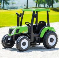 Дитячий електромобіль Трактор M 4643EBLR-5 шкіряне сидіння зелений