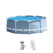Каркасний круглий басейн INTEX 26718 розмір 366-122 см об'єм 10685 л з фільтр-насосом і Драбинкою