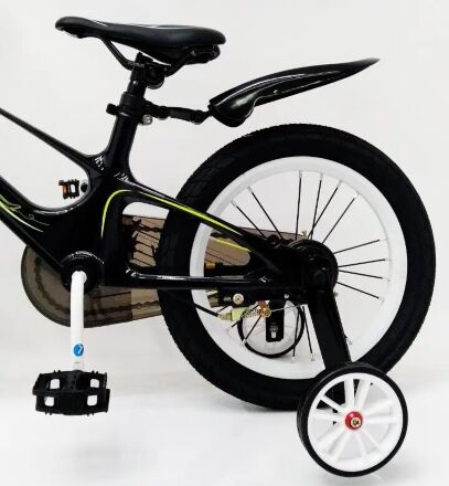 Велосипед дитячий двоколісний ROYAL VOYAGE 16-SHADOW колеса 16 дюймів Магнієва рама чорно-салатовий