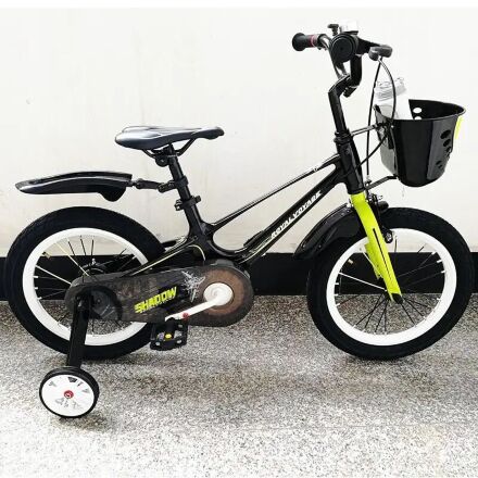 Велосипед дитячий двоколісний ROYAL VOYAGE 16-SHADOW колеса 16 дюймів Магнієва рама чорно-салатовий