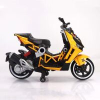 Дитячий електромобіль мотоцикл M 5744EL-6 Скутер зі шкіряним сидінням, MP3, TF, USB, колеса EVA / жовтий