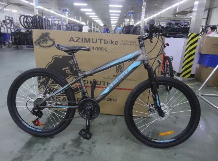 Підлітковий спортивний велосипед AZIMUT Extreme 24 дюйми GFRD сіро-блакитний