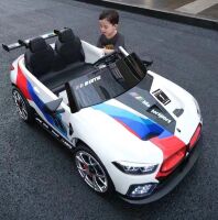 Дитячий двомісний електромобіль M 5849EBLR-1(24V) машина BMW, шкіряне сидіння, 2 мотори, білий