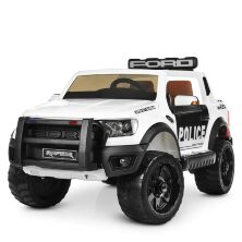 Дитячий двомісний електромобіль Джип машина Поліція M 4173EBLR-1 Ford Ranger ліцензійний / колір білий**