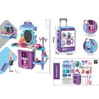 Дитячий туалетний столик, ТРЮМО 3в1 для дівчинки 8126P Набір перукаря / 38 деталей / складається у валізу**