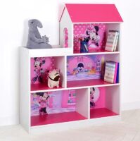 Будиночок стелаж Дитяча полиця для іграшок і книг 305-6 Міккі Мінні Маус біло-малиновий