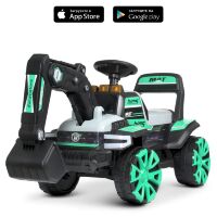 Дитячий одномісний електромобіль Трактор M 4838BR-15 на пластикових колесах/з пультом і MP3/бірюзовий