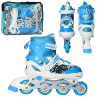 Розсувні ролики A12100-7-L-BL алюмінієва рама/шир 39-42/колеса ПВХ 70 мм/блакитні