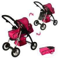 Коляска-трансформер для ляльок Melogo залізна 9388 висота 79 см люлька-переноска