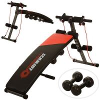 Спортивный тренажер для пресса и мышц спины MS 0042-1 скамья гантели эспандер