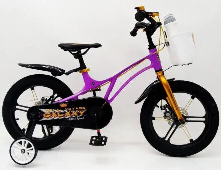 Велосипед дитячий двоколісний 16-GALAXY Violet колеса 16 дюймів дискові гальма рама магній фіолетовий