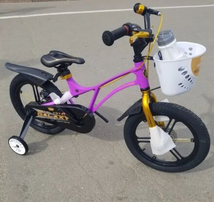 Велосипед дитячий двоколісний 16-GALAXY Violet колеса 16 дюймів дискові гальма рама магній фіолетовий