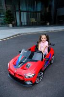 Дитячий двомісний електромобіль M 5849EBLR-3(24V) машина BMW, шкіряне сидіння, 2 мотори, червоний