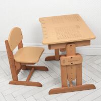 Дитяча дерев'яна парта зі стільчиком 04-031 Алфавіт (укр англ) + Таблиця множення**