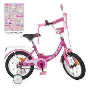 Дитячий двоколісний сталевий велосипед колеса 12 дюймів Profi Y1216 Princess Фуксія **