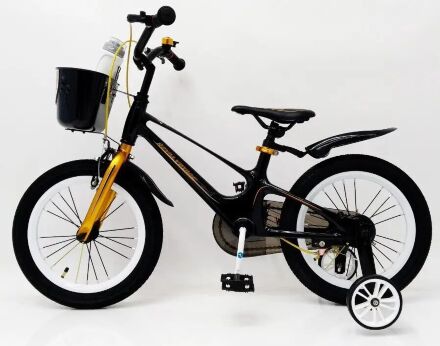 Велосипед дитячий двоколісний ROYAL VOYAGE 16-SHADOW колеса 16 дюймів Магнієва рама чорно-золотий