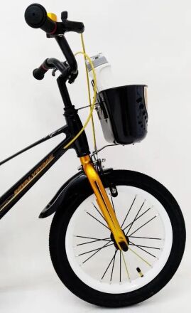 Велосипед дитячий двоколісний ROYAL VOYAGE 16-SHADOW колеса 16 дюймів Магнієва рама чорно-золотий