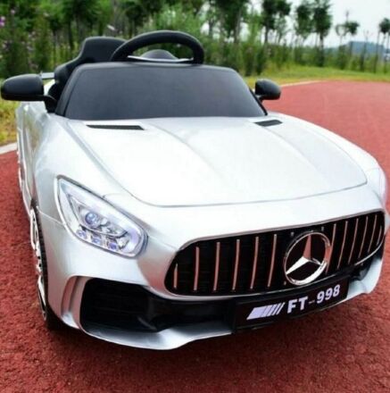 Дитячий електромобіль Машина Mercedes M 4181EBLRS-11 одномісний, шкіряне сидіння, MP3 / сірий фарбований