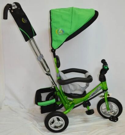 Велосипед-коляска дитячий триколісний Sigma LEX-903A-1 для хлопчика дівчинки з м'якими бортиками / салатовий