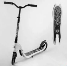 Дитячий двоколісний складаний самокат Best Scooter 52753 з широким велосипедним кермом / колір білий