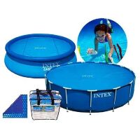 Тент Покривало INTEX 29020 для каркасного і надувного круглого басейну / Зберігає тепло / Антиохлаждение**