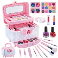 Ігровий набір декоративна КОСМЕТИКА для дівчинки дитяча M-611 (12 відтінків тіней+лак+пудра+рум'яна+пензлика)