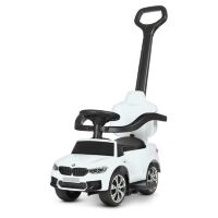 Дитяча Музична каталка толокар 3в1 M 4784L-1 з батьківською ручкою / шкіряне сидіння / MP3 / білий**