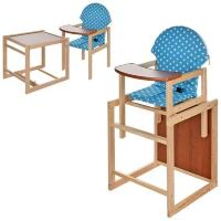 Стільчик-трансформер для годування Vivast M V-002-22 блакитний білий горошок