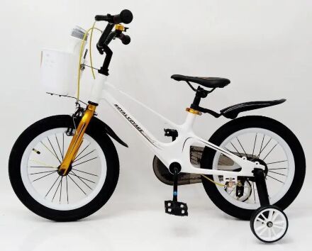 Велосипед дитячий двоколісний ROYAL VOYAGE 16-SHADOW колеса 16 дюймів Магнієва рама біло-золотий