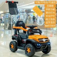 Дитяча каталка толокар із батьківською ручкою M 5788EL-7 машина Mercedes бампер, музика, світло, MP3. помаранчевий