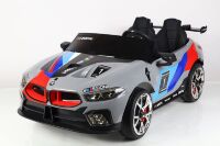 Дитячий двомісний електромобіль M 5849EBLRS-11(24V) машина BMW, шкіряне сидіння, 2 мотори, сірий фарбований