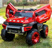 Дитячий електромобіль машина Джип M 5816EBLR-3 шкіряне сидіння, 4 мотори, MP3, USB, музика, світло, червоний