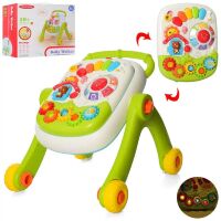 Дитяча Каталка ходунки штовхач 1208 музика звук, світло шестерні піаніно / салатові**