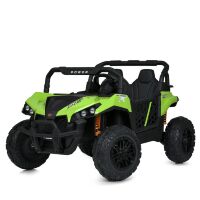 Дитячий двомісний електромобіль M 5911EBLR-2-5(24V) джип Баггі шкіряне сидіння чорно-зелений