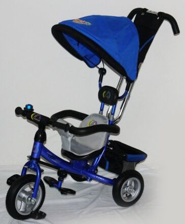 Велосипед-коляска дитячий триколісний Sigma LEX-903A-1 для хлопчика з м'якими бортиками / синій