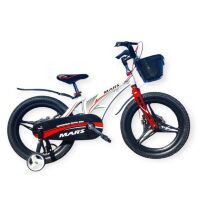 Дитячий магнієвий велосипед MARS NEW колеса 18 дюймів з переднім кошиком білий