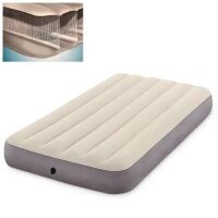 Велюровий надувний матрац Intex 64101 Розмір 99-191-25 см/сірий