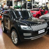 Дитячий двомісний електромобіль Джип M 4175EBLRS-2 Land Rover шкіряне сидіння, 4 мотори, чорний фарбування