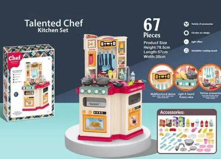 Дитячий ігровий набір Кухня Kitchen Set 922-46 з водою духовка плита, холодильник, мийка звук, світло синя