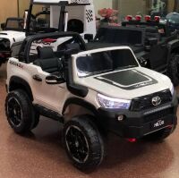 Дитячий двомісний електромобіль Джип 4WD M 4552(MP4)EBLR-1 Toyota ліцензійний з планшетом / колір білий **