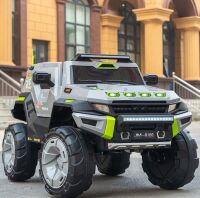 Дитячий електромобіль машина Джип M 5816EBLR-11 шкіряне сидіння, 4 мотори, MP3, USB, музика, світло, сірий