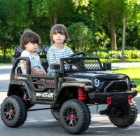 Дитячий електромобіль Джип Баггі M 5995EBLR-2 чотири мотори, шкіряне сидіння, чорний